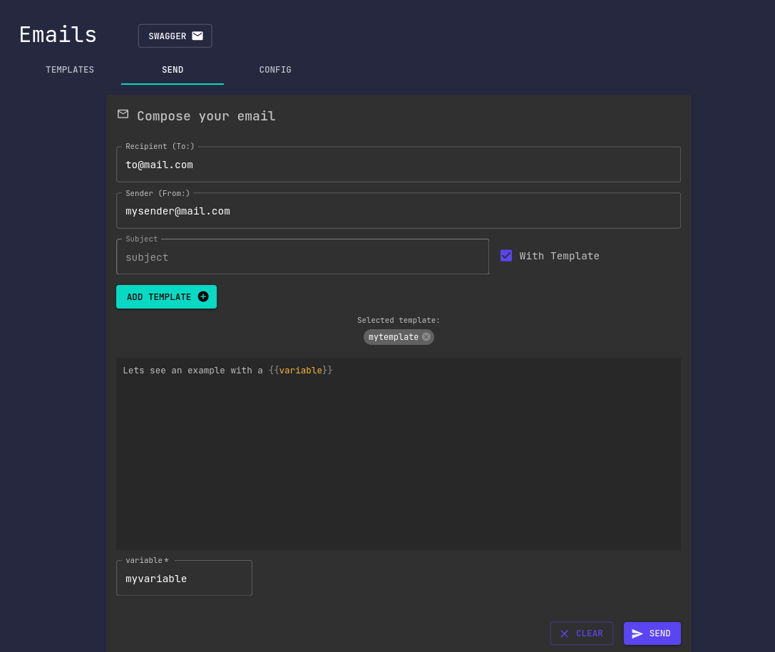 Send an email with variables