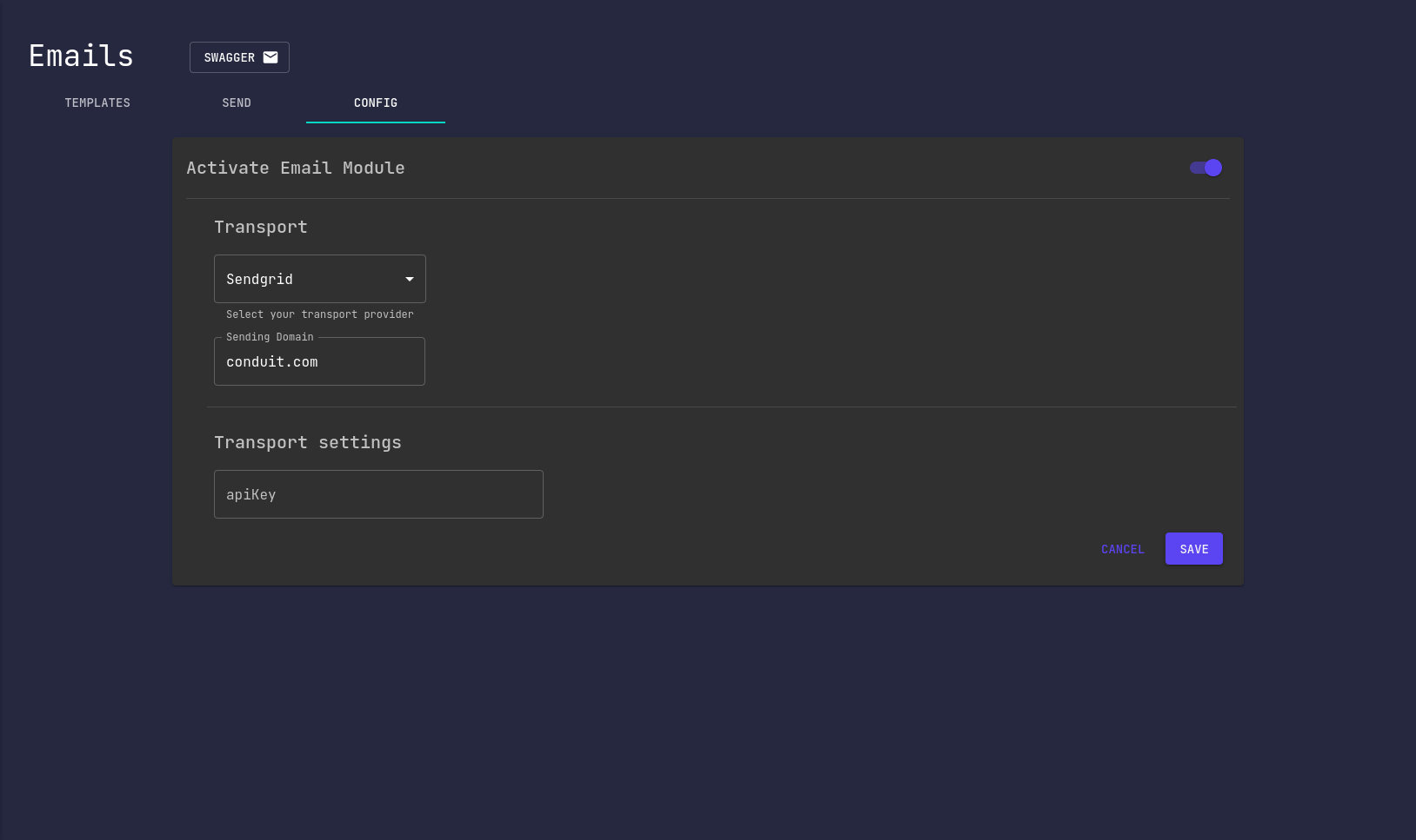 Sendgrid Configuration