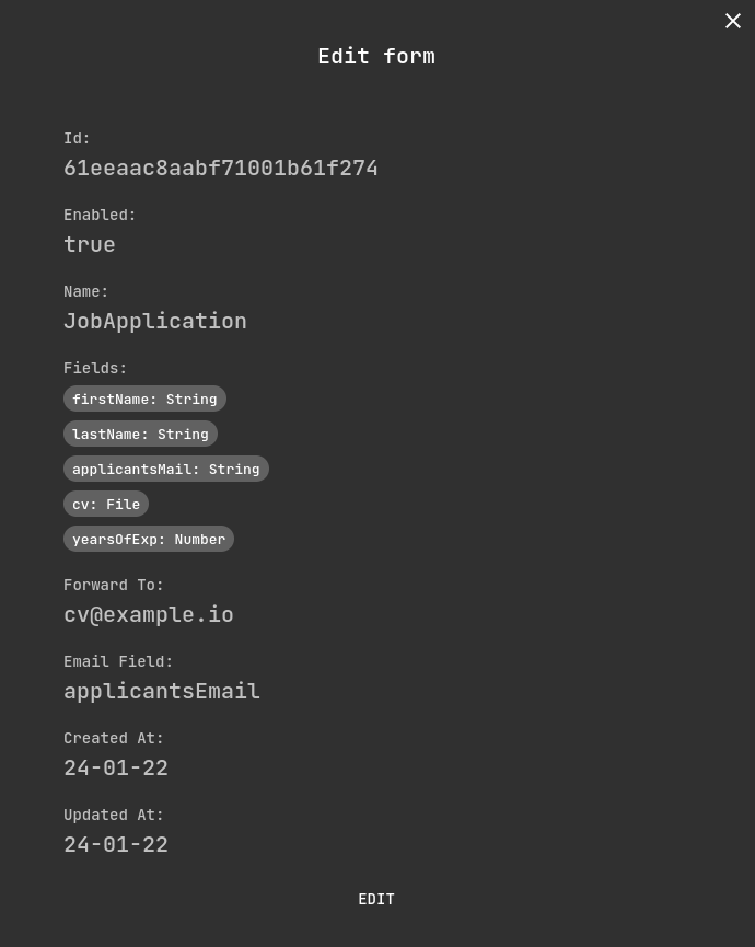 Forms List View
