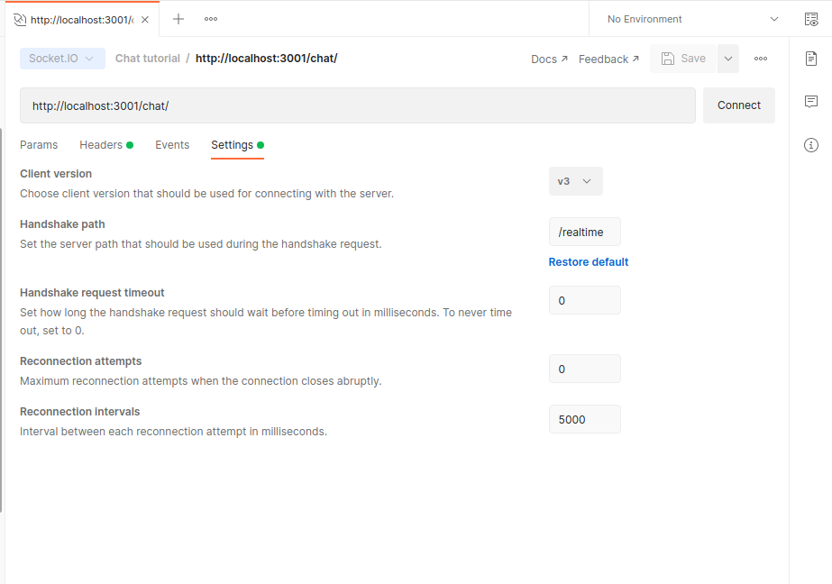 Web Socket handshake path
