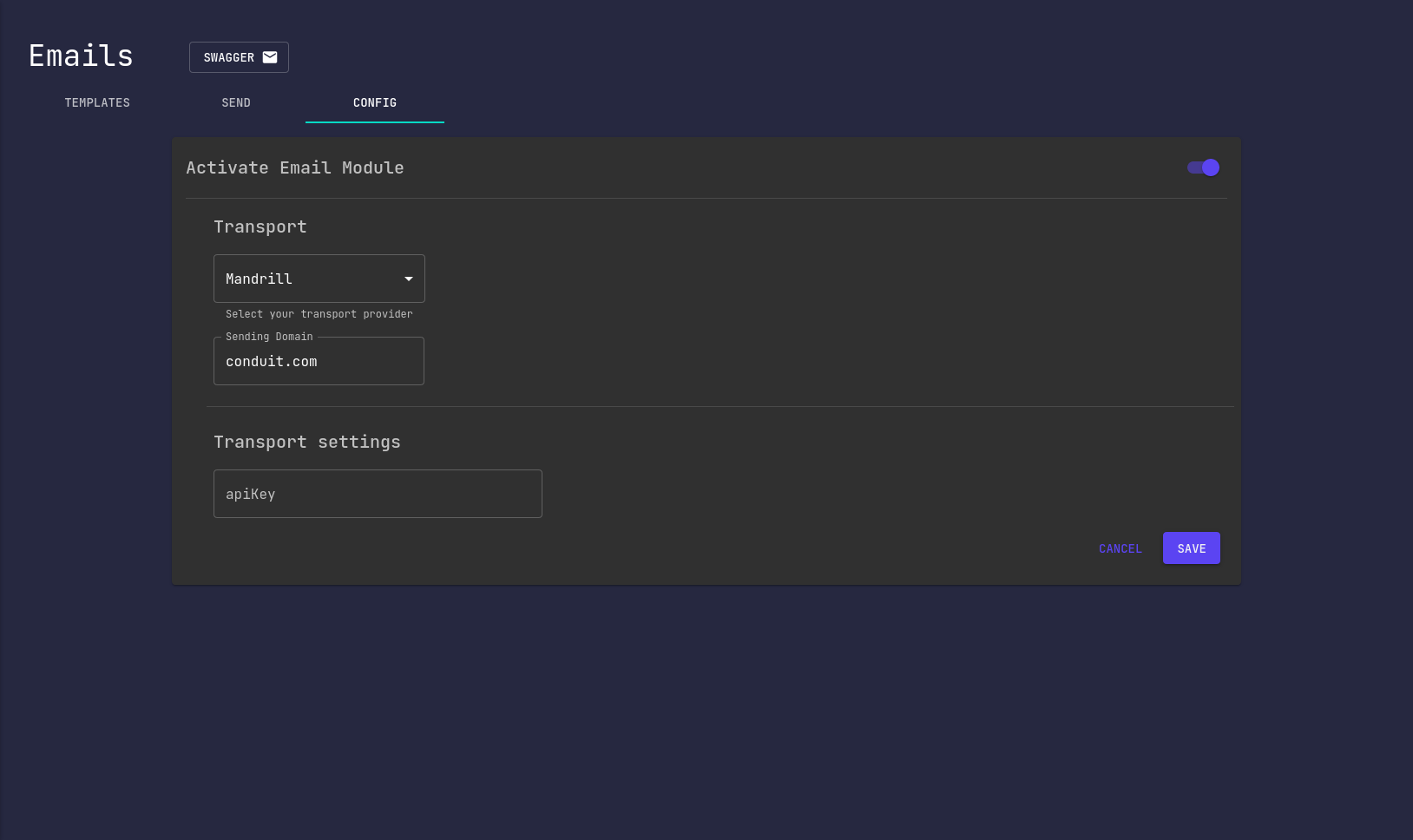 Mandrill Configuration