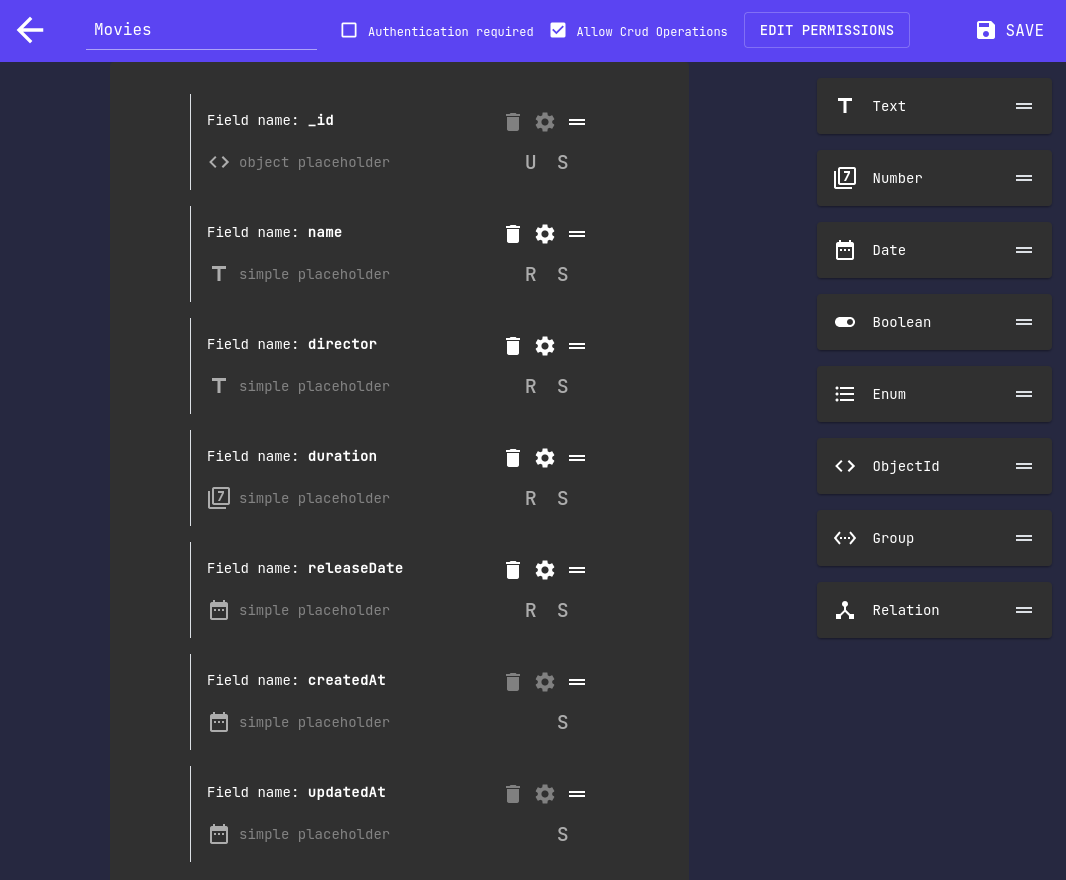 Movies Schema Created