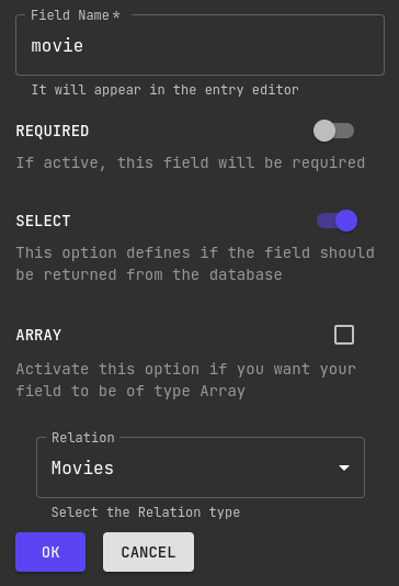 Projections Movie Relation